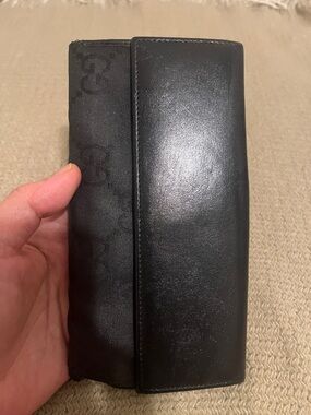 GUCCI GG Monogram Long Wallet Leather Canvas Guccissima Logo Designer Purse Case